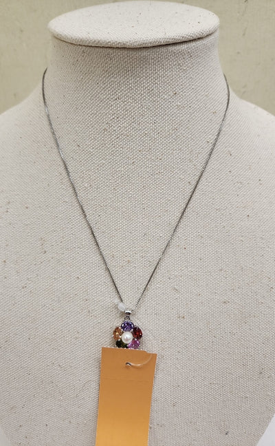 .925 Sterling Silver Flower Necklace