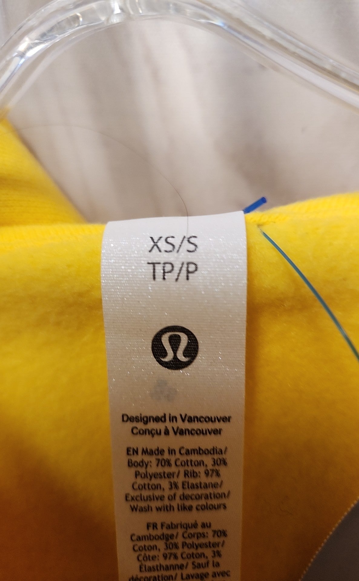 Lululemon Women's Size XS/S Yellow Hoodie