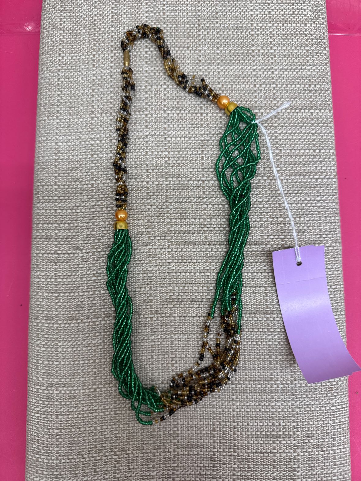 Green & Brown Beaded Necklace