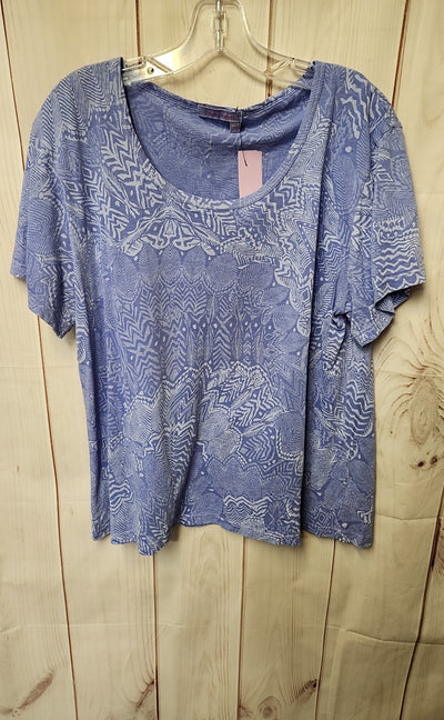 Fresh Produce Women's Size XXL Blue Short Sleeve Top