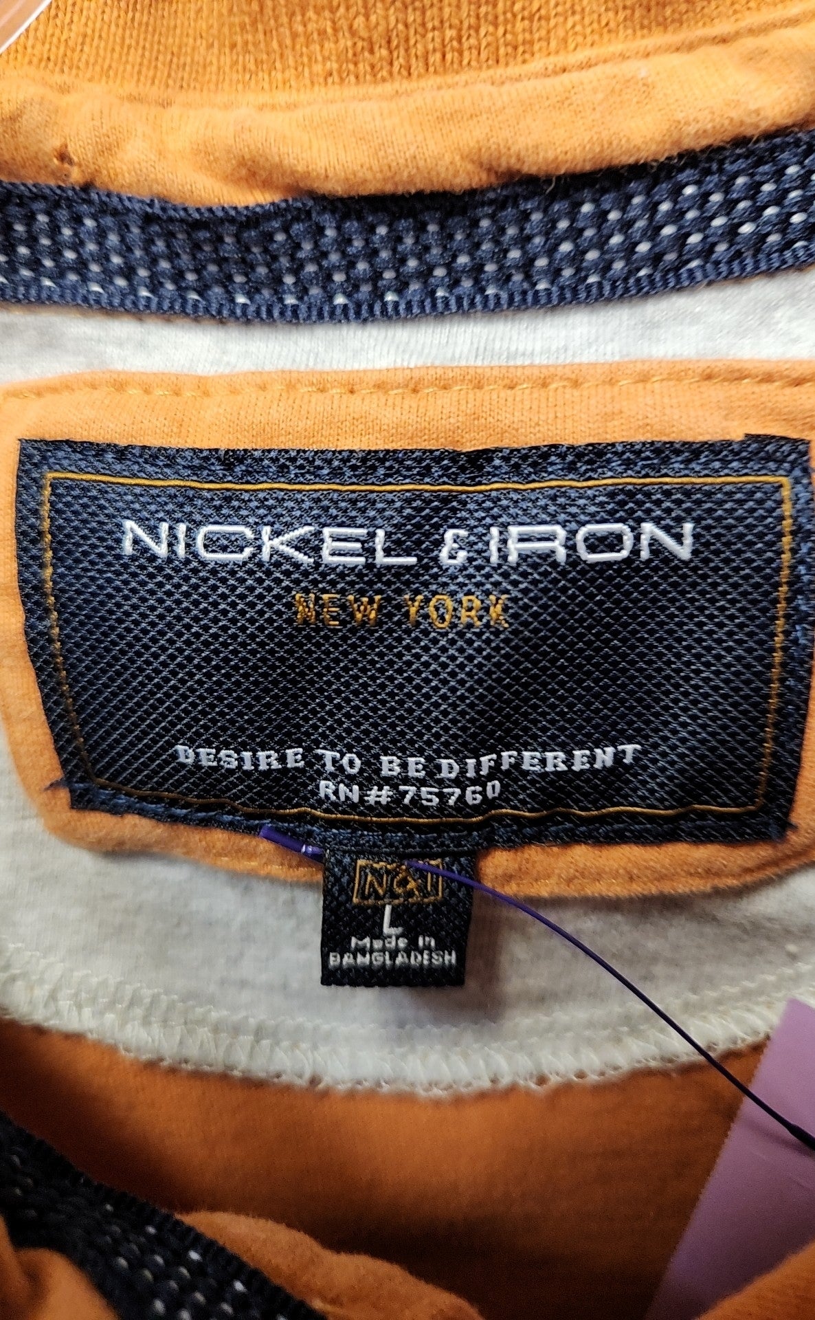 Nickel & Iron Men's Size L Orange Shirt