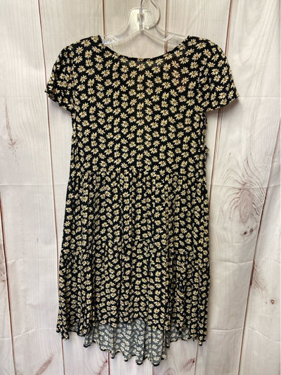 American Eagle Women's Size M Black Floral Dress