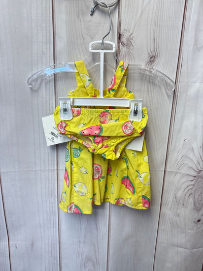 NWT Blueberi Girl's Size 3-6 Months Yellow Outfit