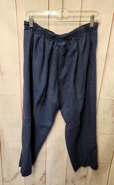 Bryn Walker Women's Size L Navy Linen Pants