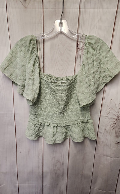 Astr the Label Women's Size M Green Short Sleeve Top