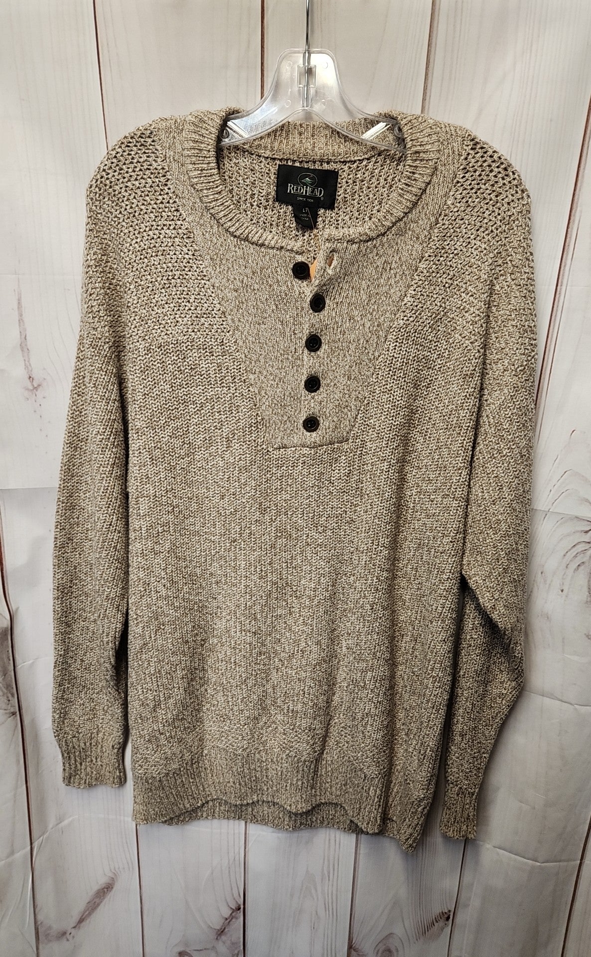 Red Head Men's Size L Tall Tan Sweater