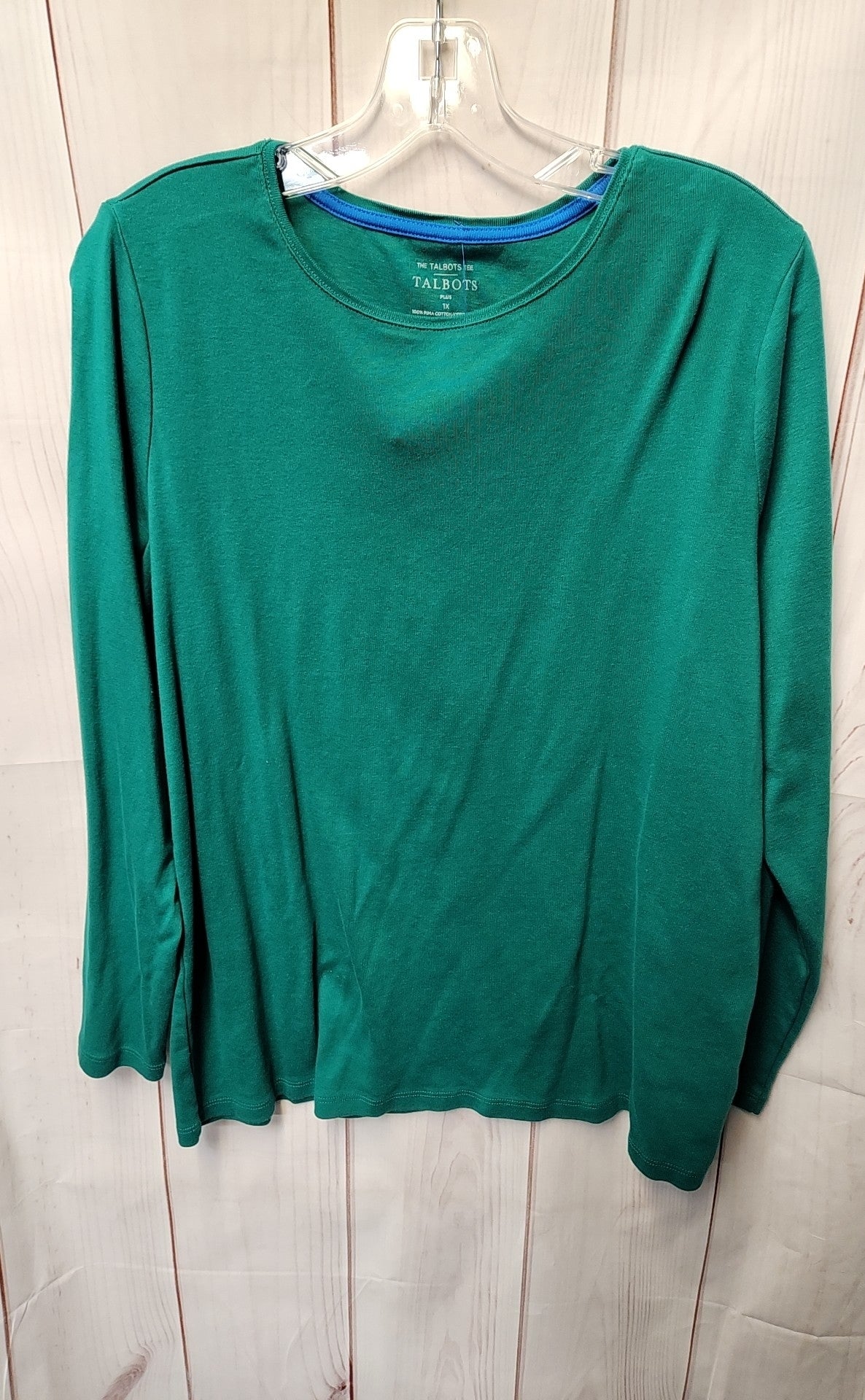 Talbots Women's Size 1X Green Long Sleeve Top