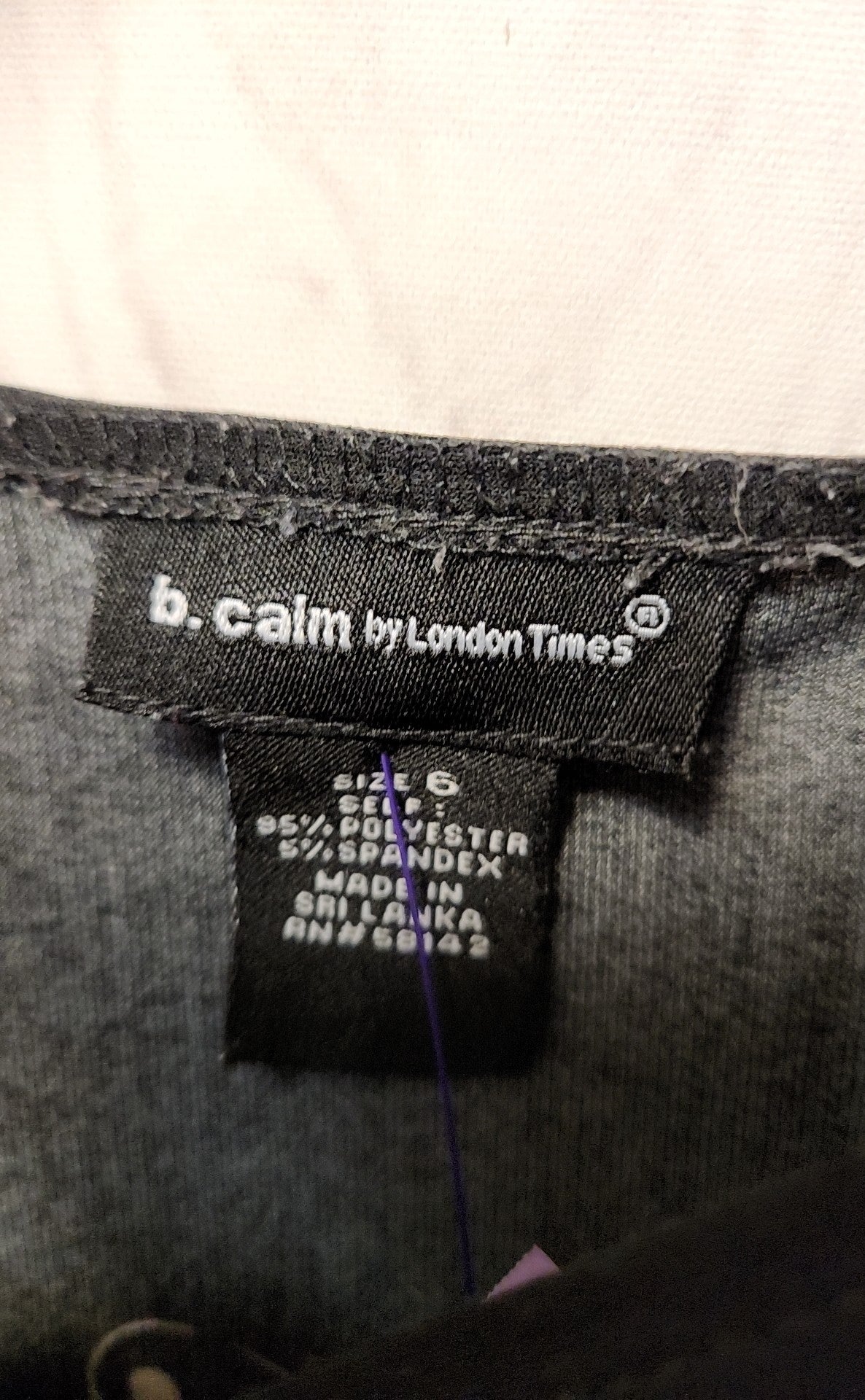 b. calm by London Times Women's Size 6 Black Dress