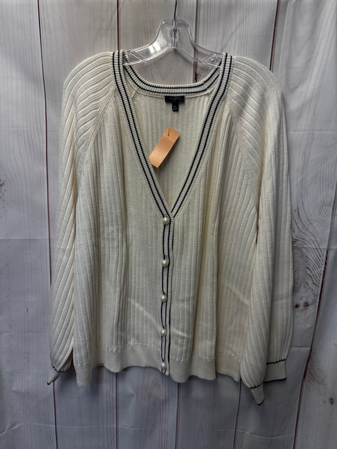 Talbots Women's Size 2X White Cardigan