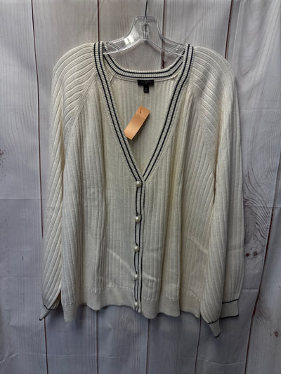 Talbots Women's Size 2X White Cardigan
