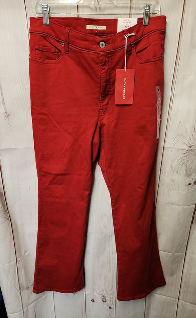 NWT Lucky Brand Women's Size 33 (15-16) Red Jeans Uni Fit NO.5 High Rise Boot