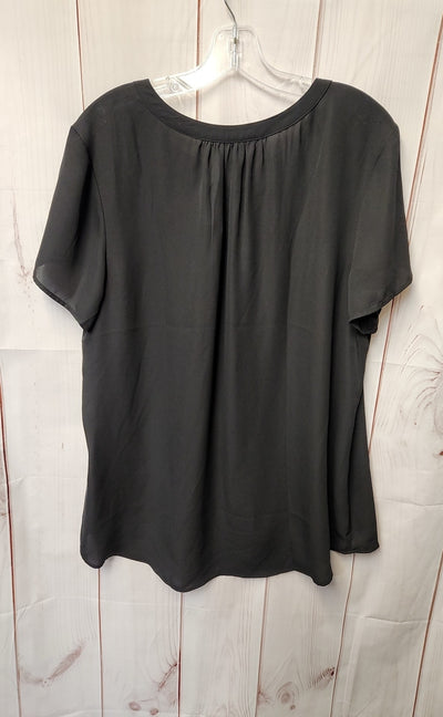 Christopher & Banks Women's Size XL Black Short Sleeve Top