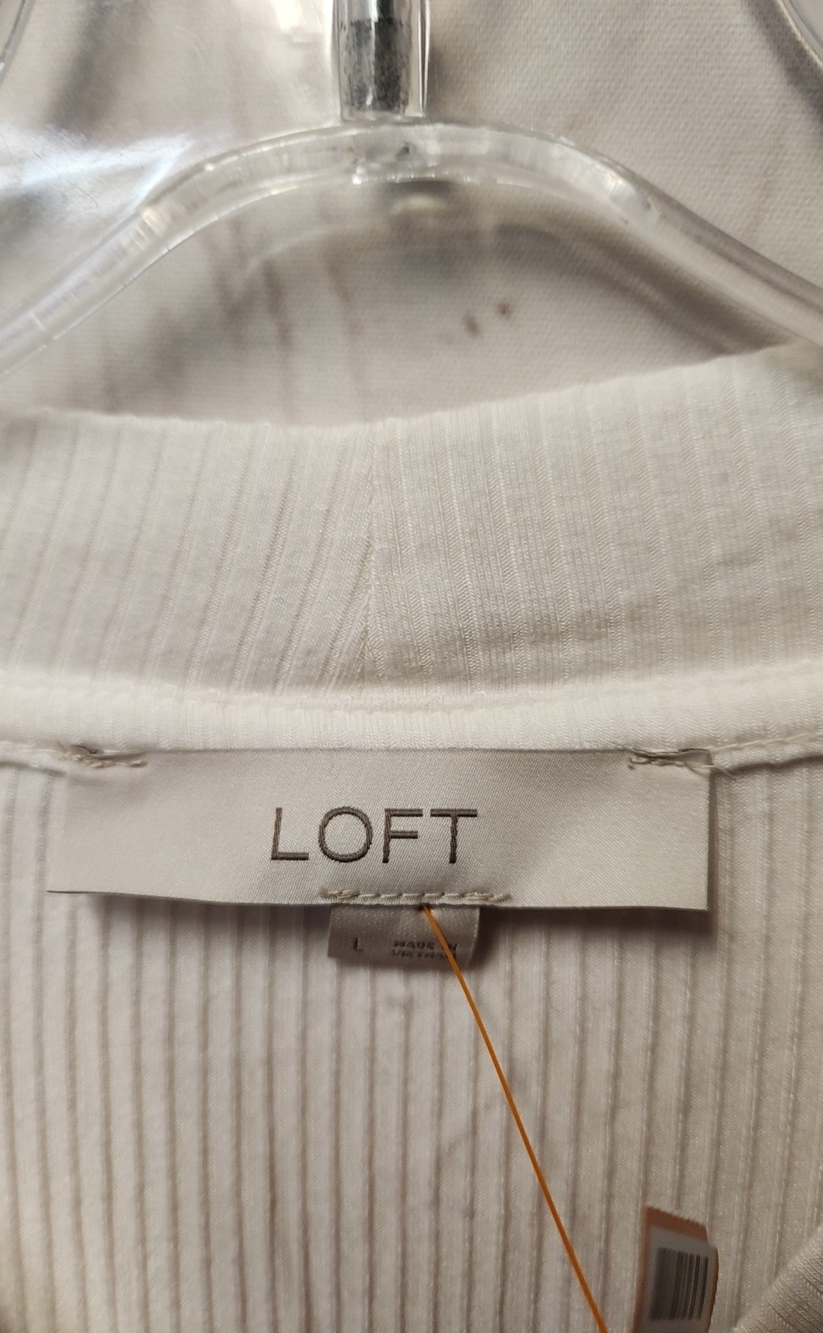 Loft Women's Size L White Long Sleeve Top