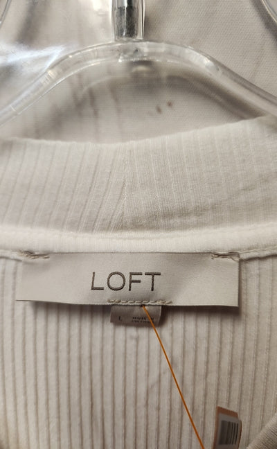Loft Women's Size L White Long Sleeve Top