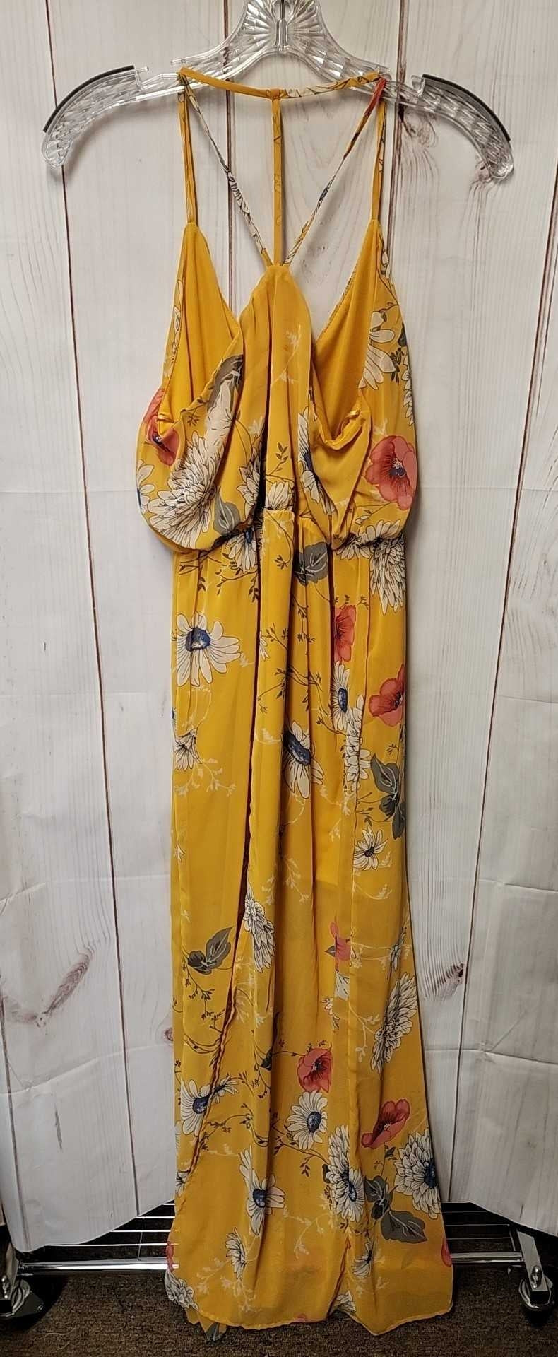 Sienna Sky Women's Size M Yellow Floral Dress