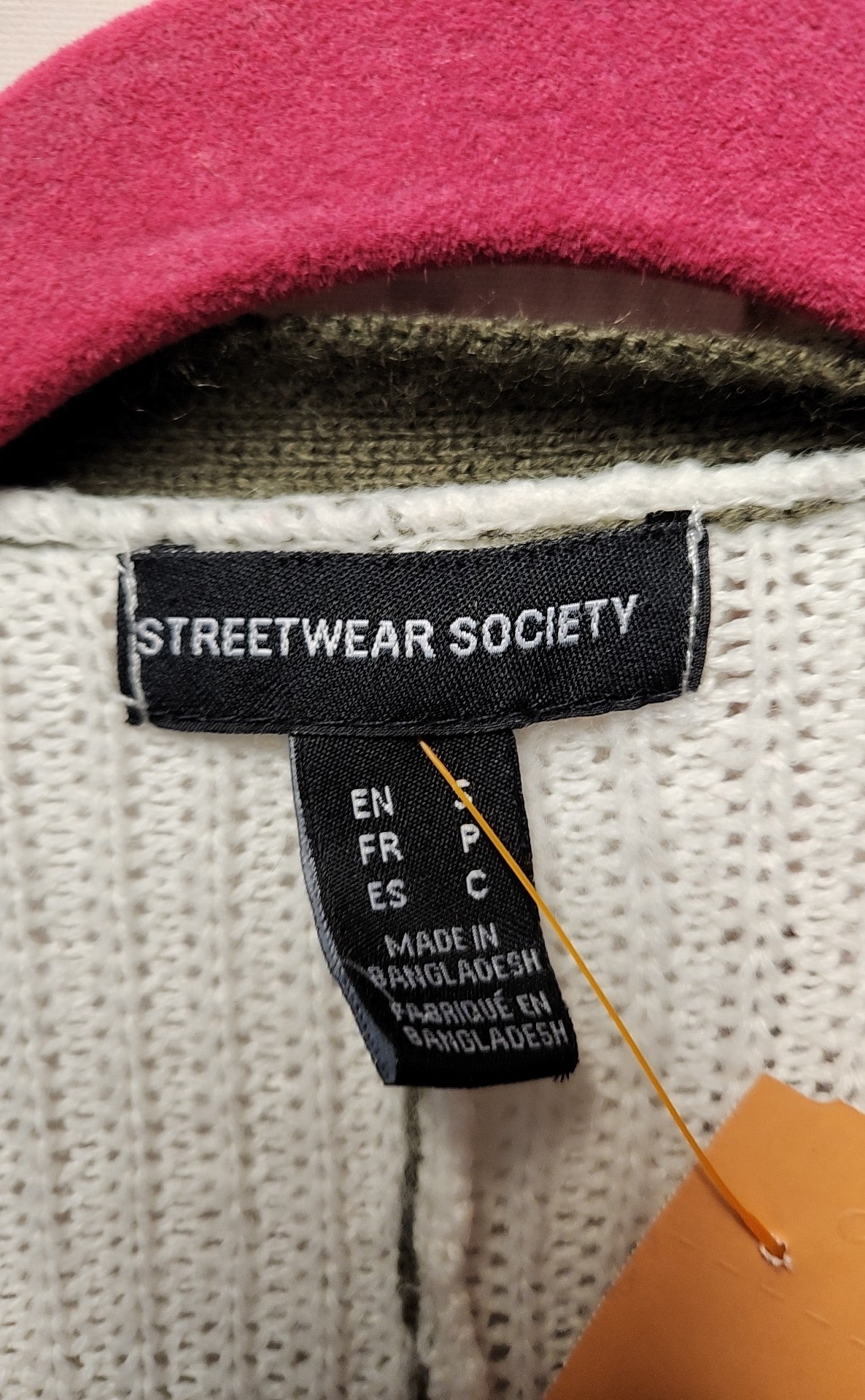 Streetwear Society Women's Size S White & Green Cardigan