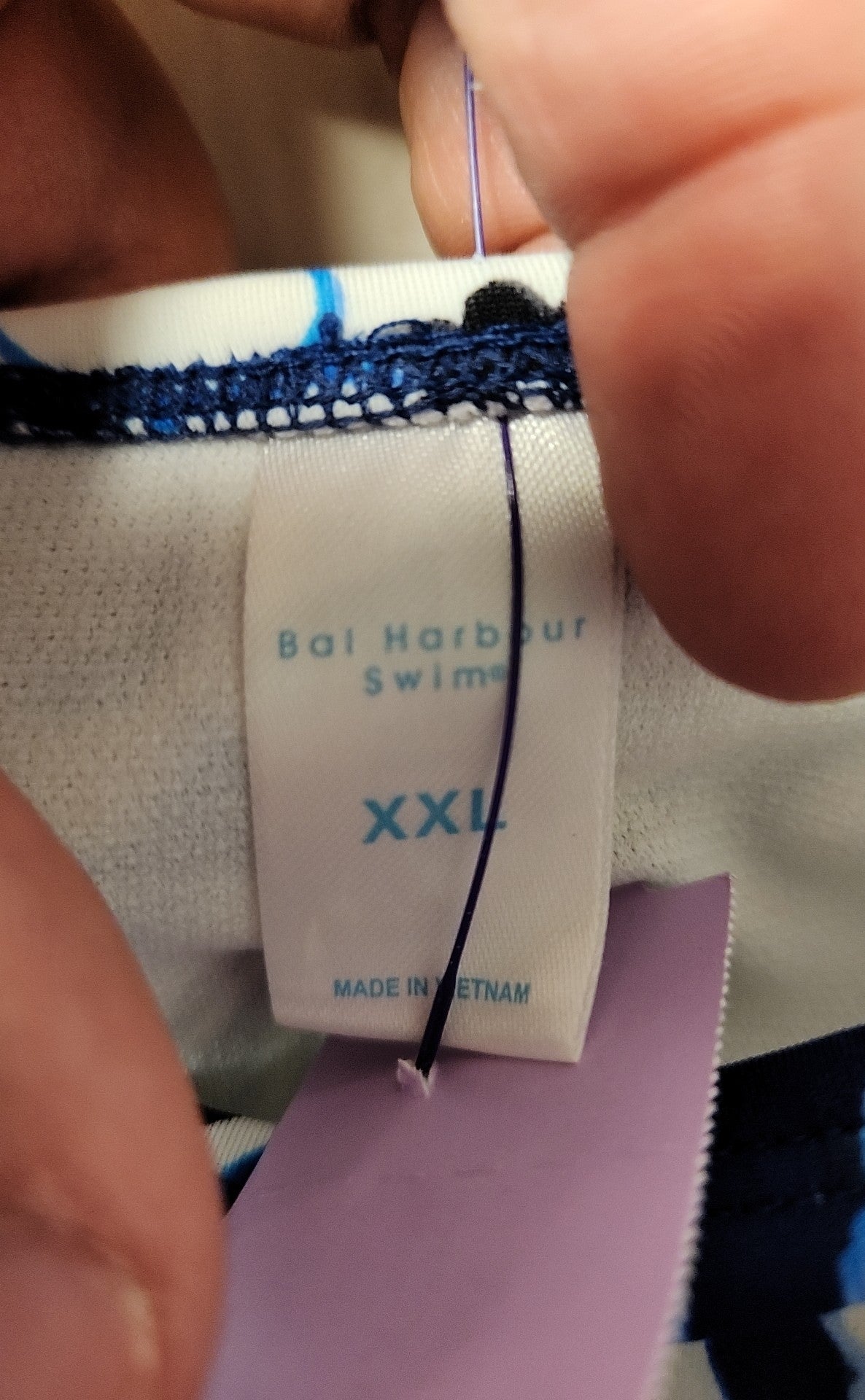 Bal Harbour Women's Size XXL Blue Swim Top