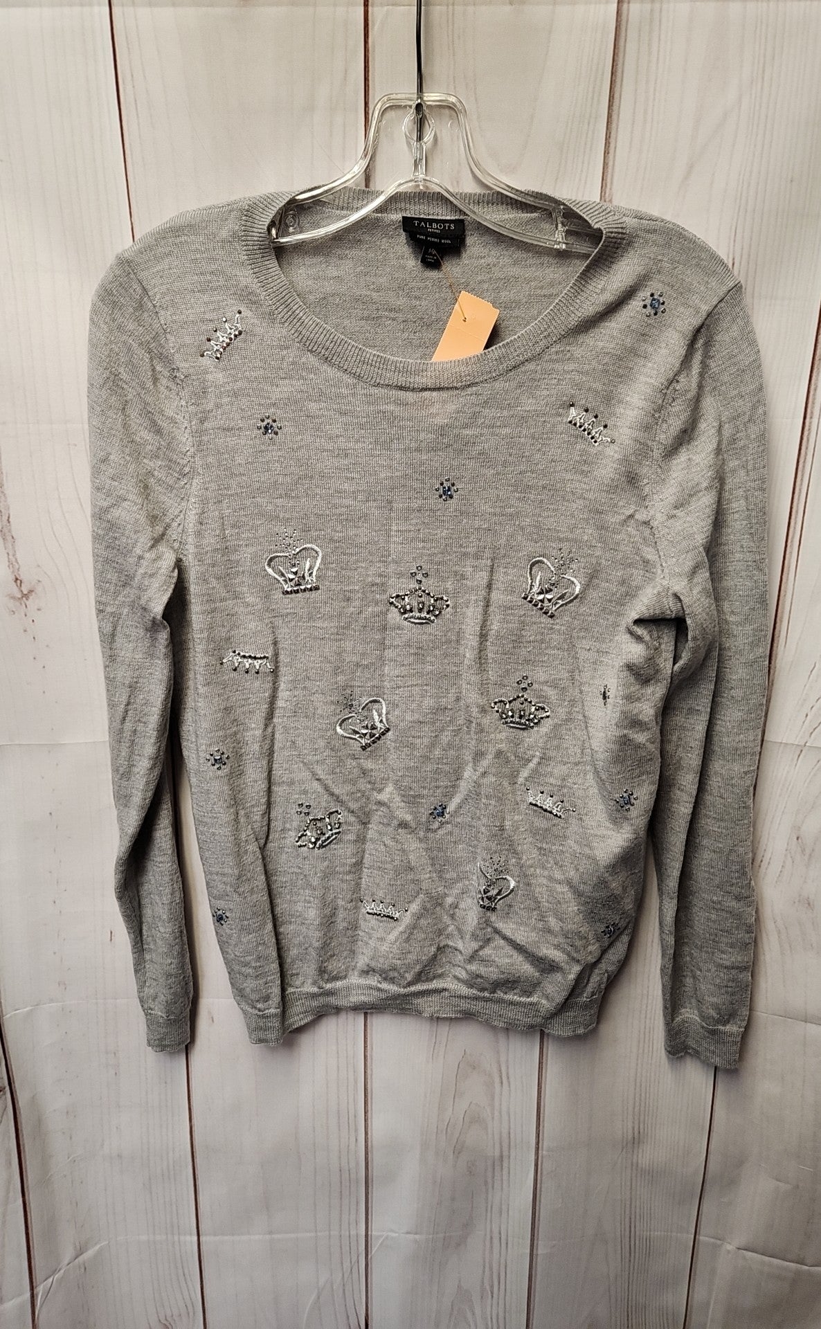Talbots Women's Size M Petite Gray Sweater