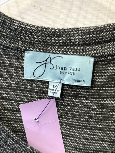 Joan Vass Women's Size 1X Gray Short Sleeve Top