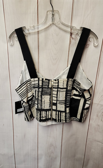 NWT DKNY Women's Size L White & Black Sleeveless Top