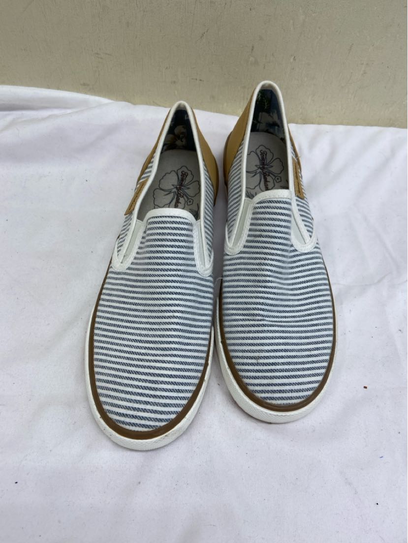 Tommy Bahama Women's Size 9-1/2 White Stripe Flats