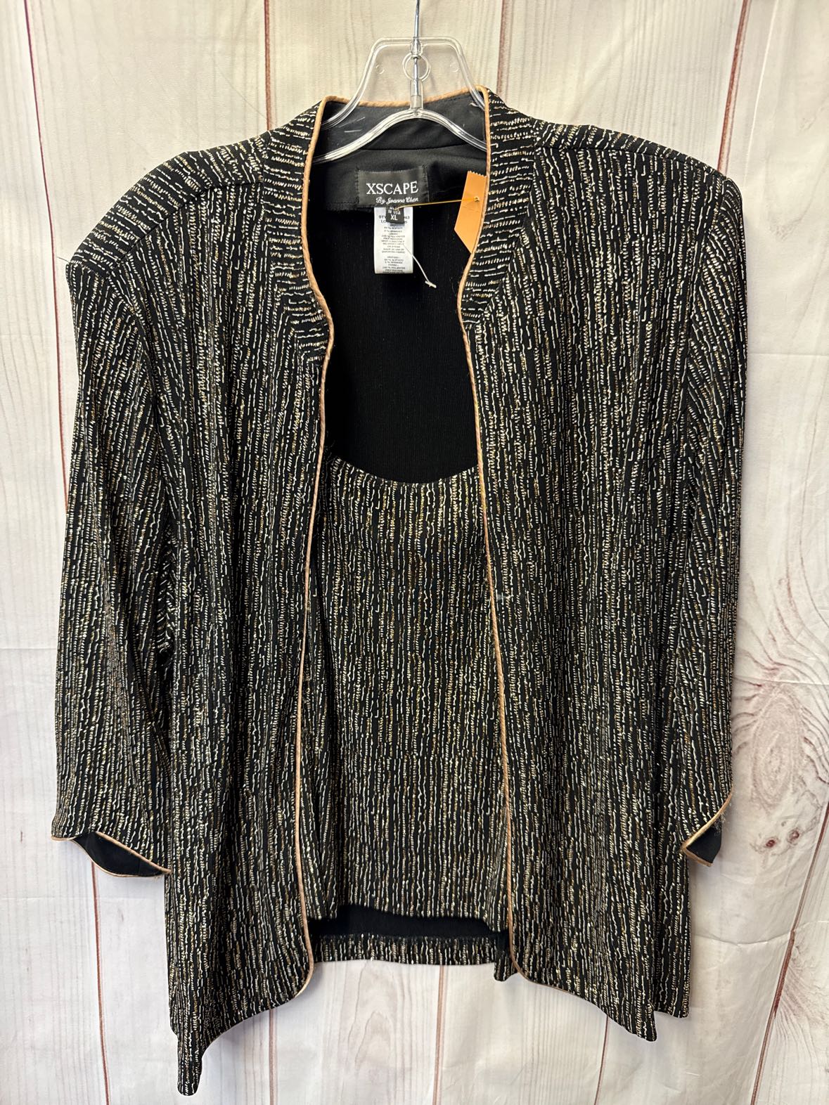Xscape Women's Size XL Black & Gold Shirt Set