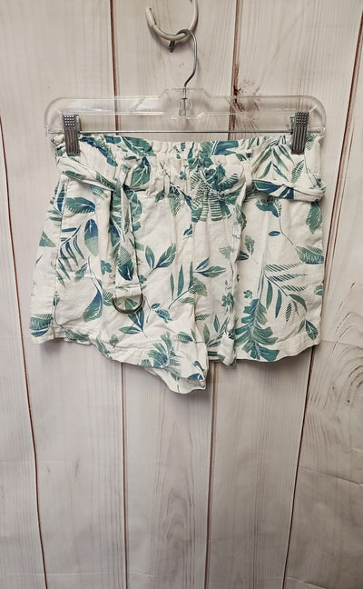 Cali 1850 Women's Size S White & Green Floral Shorts