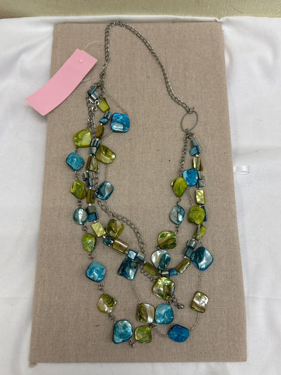 Blue & Green Beaded Shell Necklace