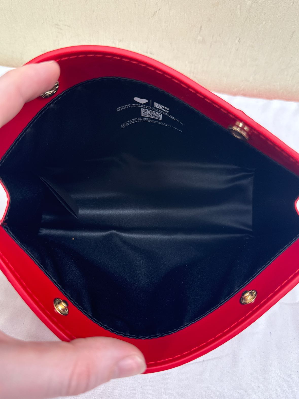YSL Yves Saint Laurent Red Faux Leather Pouch