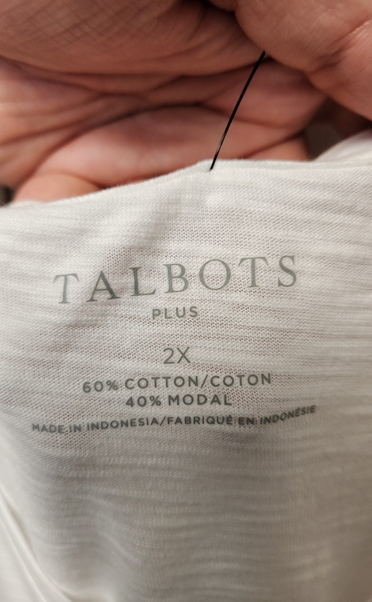 Talbots Women's Size 2X White Short Sleeve Top