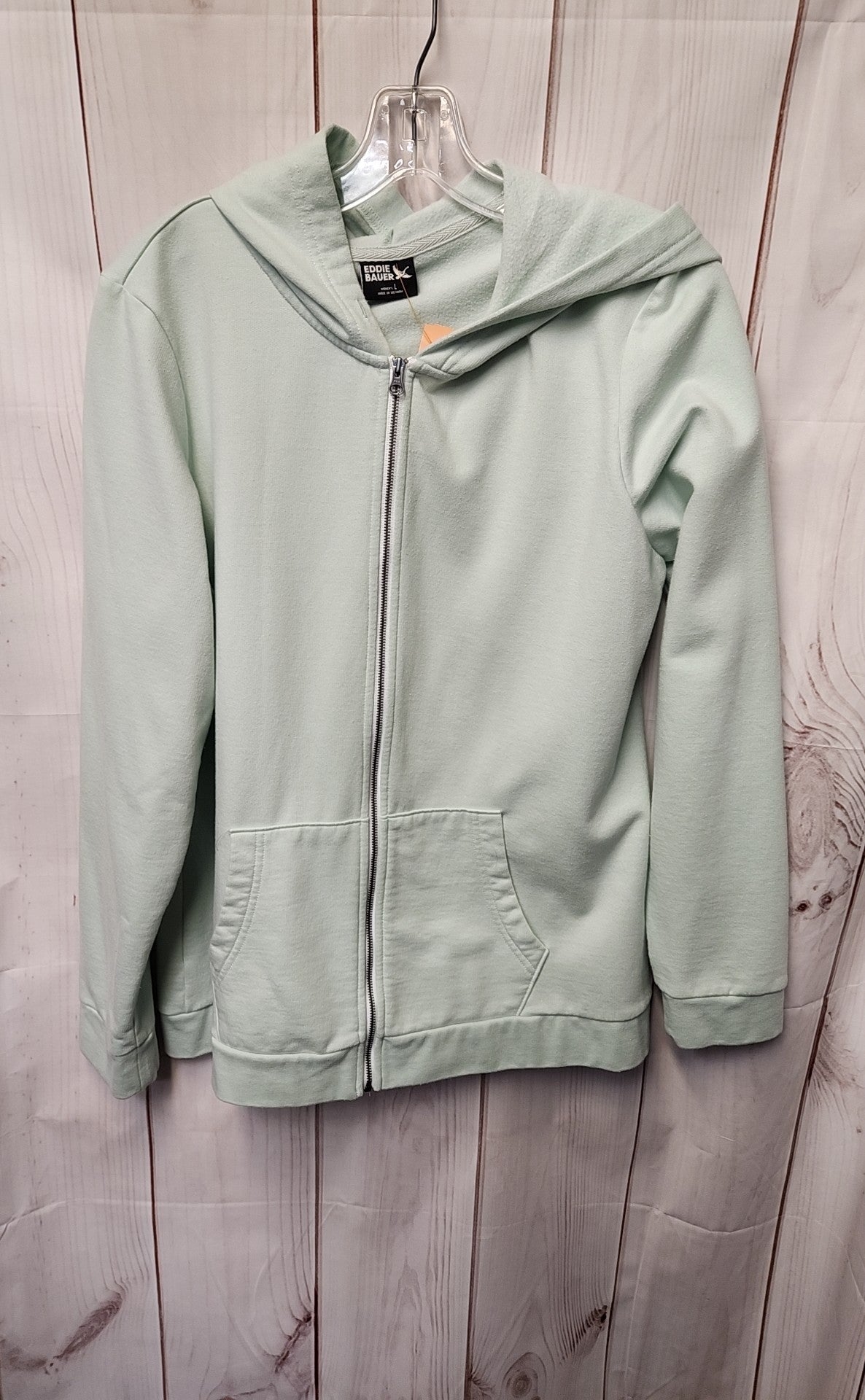 Eddie Bauer Women's Size L Mint Full Zip Hooded Sweatshirt