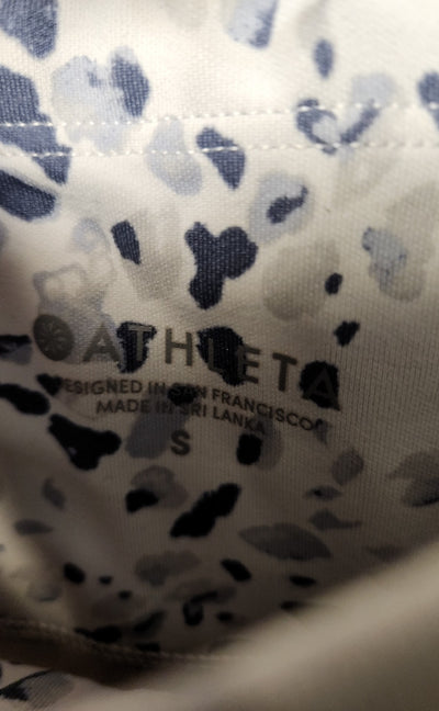 Athleta Women's Size S White & Blue Animal Print Active Capris