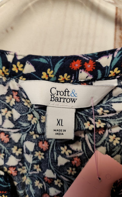 Croft & Barrow Women's Size XL Blue Floral Sleeveless Top