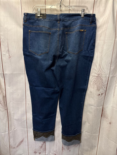 NWT Chico's Women's Size 2.5 = 14 Girlfriend Ankle Blue Jeans