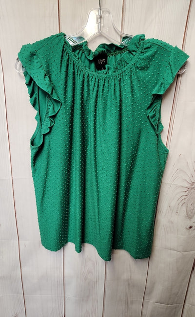 W5 Women's Size L Green Short Sleeve Top