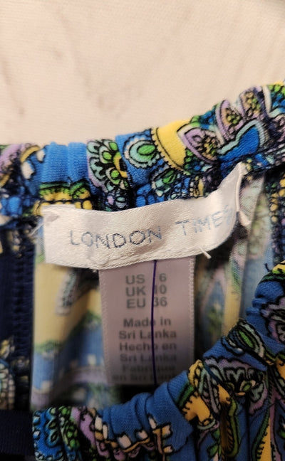 London Times Women's Size 6 Blue Dress
