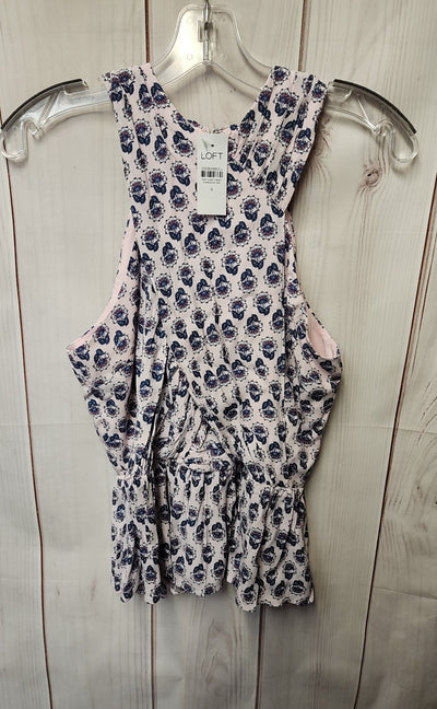NWT Loft Women's Size 4 Pink Floral Sleeveless Top