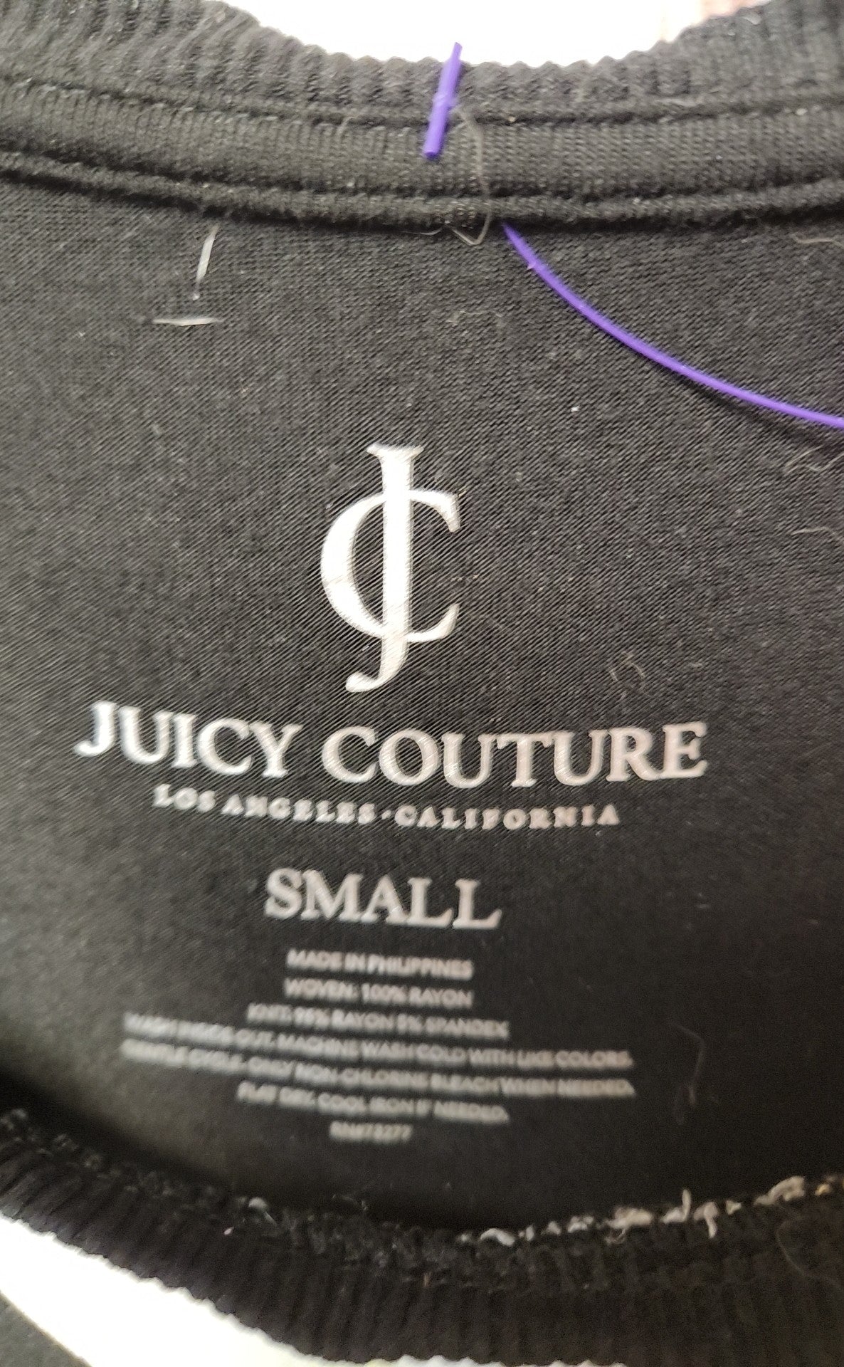 Juicy Couture Women's Size S Black & Yellow Floral Cold Shoulder Top