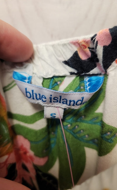 Blue Island Women's Size S White Floral Jumpsuit