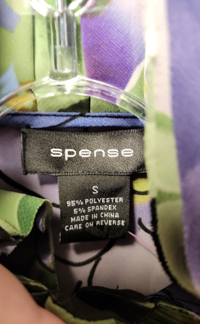 Spense Women's Size S Green & Purple Floral Sleeveless Top