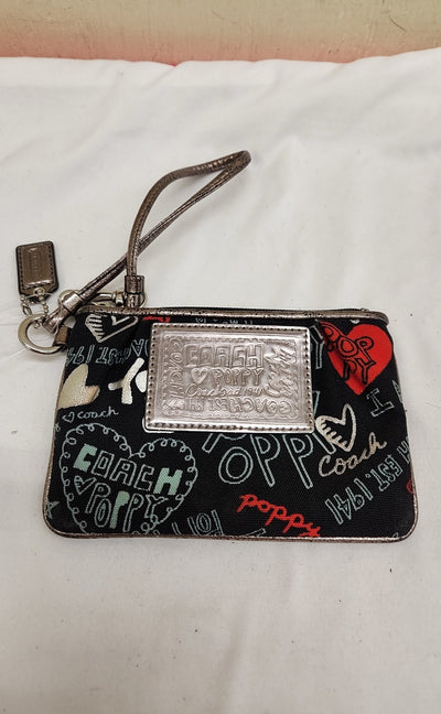 Coach Black Canvas Wristlet