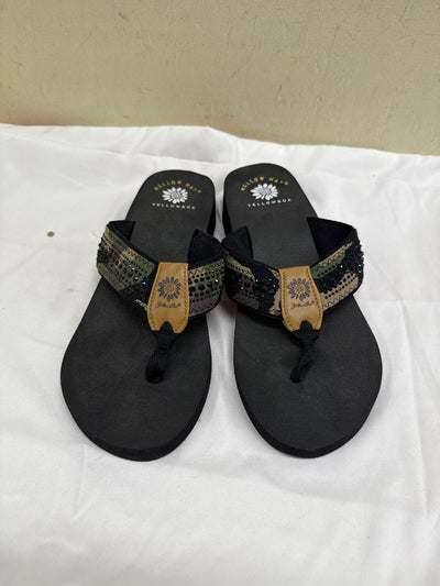 Yellow Box Women's Size 8-1/2 Black Sandals