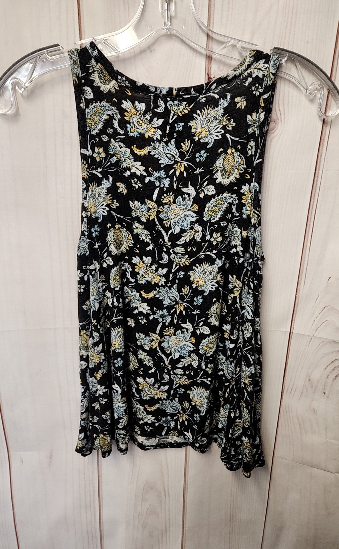 Chelsea & Theodore Women's Size XS Black Floral Sleeveless Top