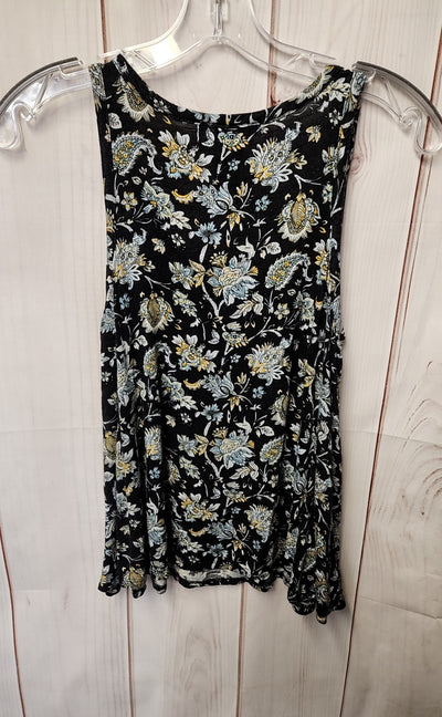 Chelsea & Theodore Women's Size XS Black Floral Sleeveless Top