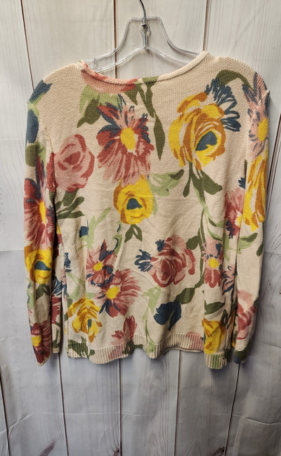 Coldwater Creek Women's Size XS Beige Floral Sweater