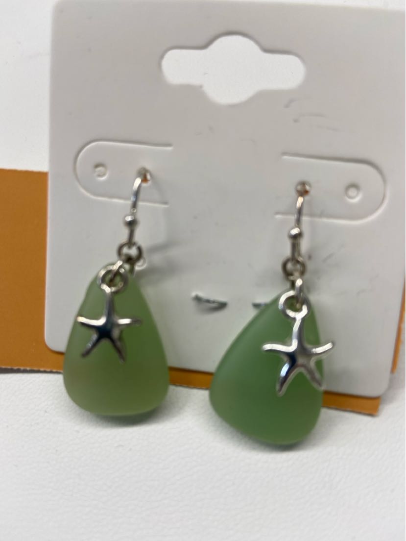 Green Drop Earrings