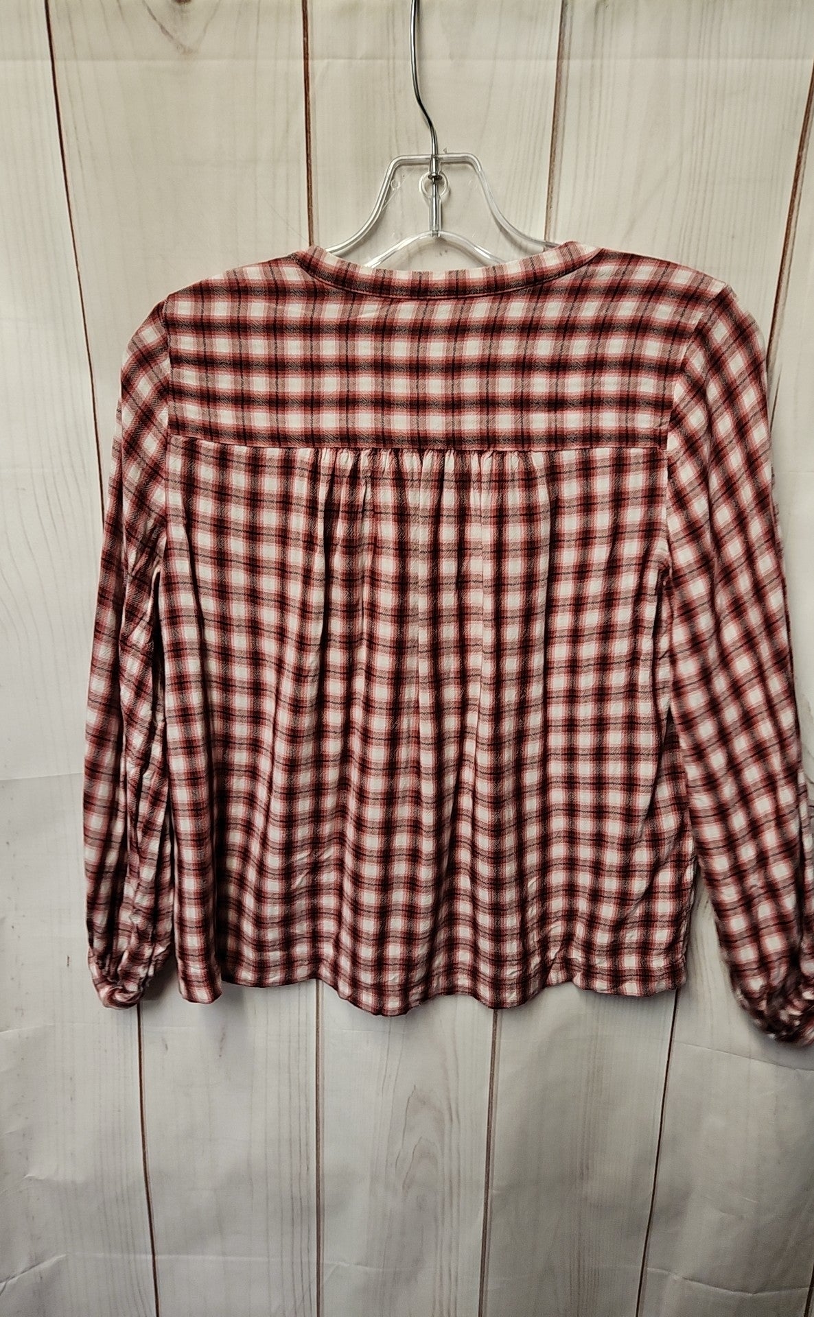 Loft Women's Size S Petite Red & White Long Sleeve Top