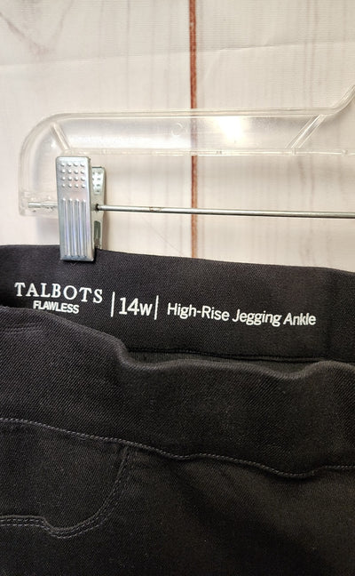 NWT High Rise Jeggin Ankle Talbots Women's Size 14 Black Pants