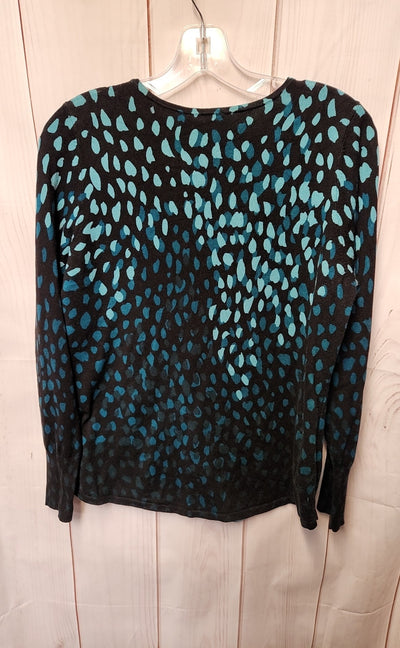 Chico's Women's Size M Black & Blue Sweater