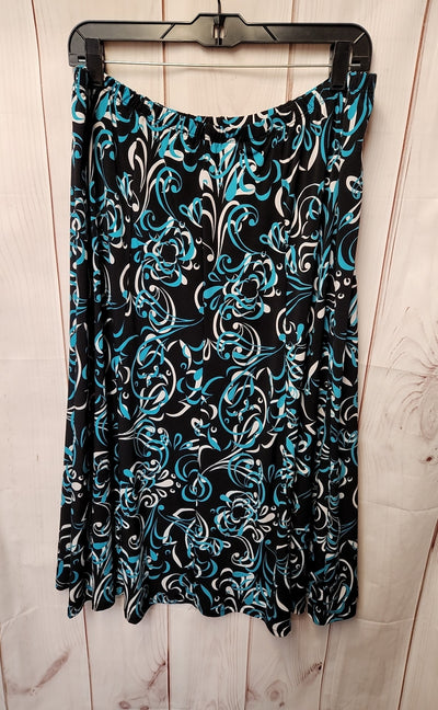 JM Collection Women's Size L Black & Blue Skirt
